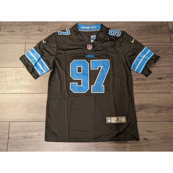 Aidan Hutchinson #97 Detroit Lions Black Alternate Football Men's Jersey Small - Picture 1 of 2